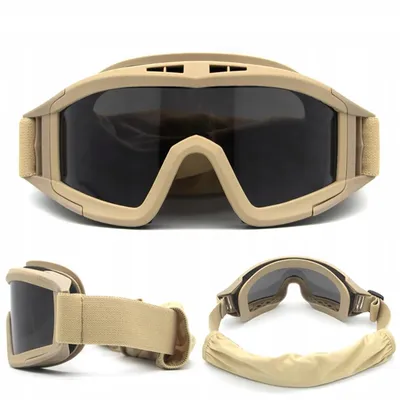 Produktbild von Extralink Schutzbrille MIL-678 Sicherheitsbrille mit 3 Wechselgläsern Anti-Beschlag
