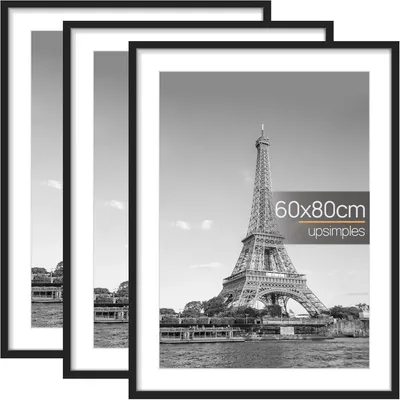 Image de Lot de 3 cadres photo noir de 60x80 cm, pour photos et affiches