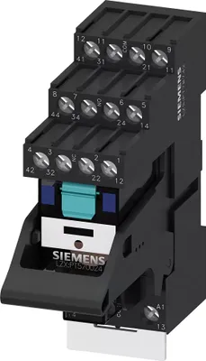 Produktbild von Siemens Steckrelais Komplettgerät DC24V, 4 W, Schwarz, IP20, 4 W, 109 g, 77 mm, 104,5 mm