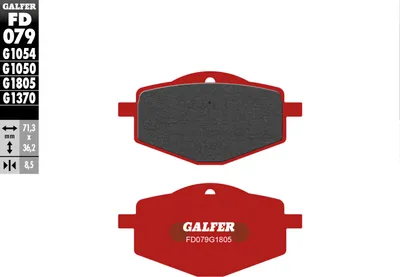 Obrázok produktu pre GALFER Bremsbelag "FD079" Satz, G1805 - Semi Metalic Trial