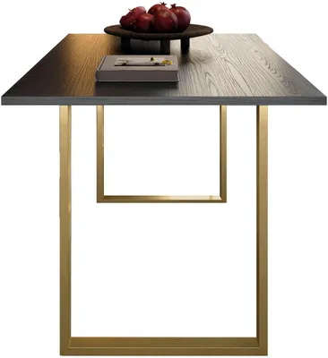 Produktbild von Esstisch Pegaso in Schwarz/Gold Kufengestell - 160 cm