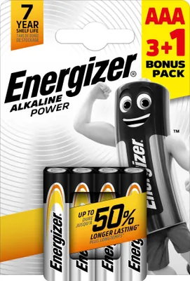 Produktbild von Energizer Alkaline Power PROMO AAA/LR03 alkalische wiederaufladbare Mikro-Batterien 4pcs 7638900302097