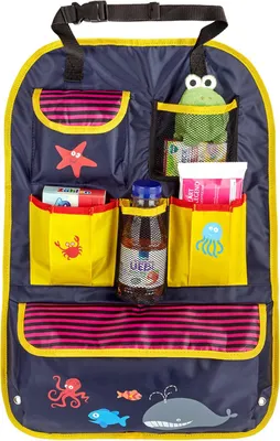 Produktbild von CARTO Rücksitztasche, bunt bedruckt mit vielen Fächern, wasserabweisend, ideal als Reisebegleiter für Kinder -
