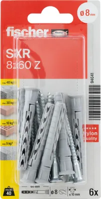 Produktbild von fischer Langschaftdübel SXR 8 x 60 Z Senkkopfschraube (PZ)