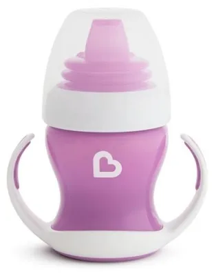Produktbild von Munchkin MUNCHKIN mokomoji gertuvė su rankenomis ir minkštu snapeliu, Gentle Transition, violetinės spalvos, 4mėn+, 118 ml, 012550WWW
