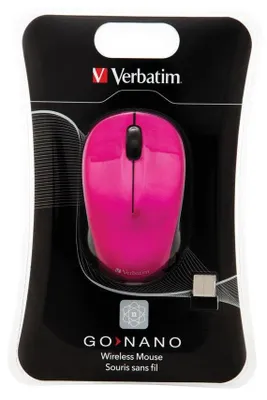 Produktbild von Verbatim Go Nano, RF Wireless, 1600 DPI, Pink