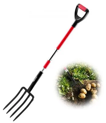 Obrázek produktu pro Vidle na hnůj s násadou ze skelných vláken 1150 mm - vidle na hnůj se 4 hroty - vidle na hnůj a seno - příslušenství pro farmu