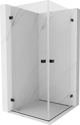 Produktbild von Mexen Lunar-B Duo Duschkabine schwenkbar 100 x 100 cm, transparent, schwarz - 832-100L-100P-70-00