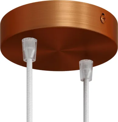 Image de Kit Creative-Cables pour rosace cylindrique en métal à 2 trous - Conique, cuivre satiné