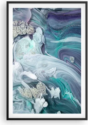 Produktbild von Gerahmtes Poster - Schwarzer Rahmen - Abstraktion dreidimensional blau - 61x91,5 cm - Wand Bild - Wanddeko - Wandbilder - Kunstposter - Wandposter - Bilderrahmen - Bilder - Kunstdruck P2BPA61x91-4726