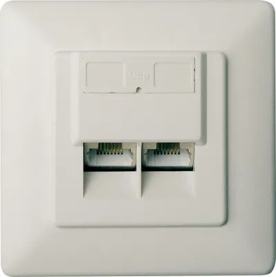 Produktbild von SCHWAIGER -TDU2428 531- Netzwerk Anschlussdose (UP) 2 RJ45 Buchsen (8P8C), Weiß