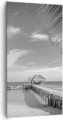 Produktbild von Bild auf Leinwand - Leinwandbild - Einteilig - Himmlisch Strand Monochrom - 65x120cm - Wand Bild - Wanddeko - Wandbilder - Leinwanddruck - Bilder - Wanddekoration - Leinwand bilder - PA65x120-4750