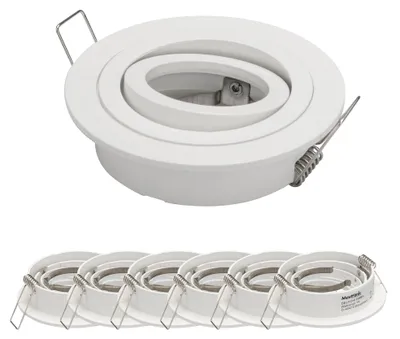 Produktbild von 6x Einbaurahmen Mattweiß 648-MA Ø75 mm für Leuchtmittel GU10 | MR16 IP20