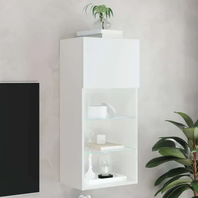 Image de Maison Exclusive - Meuble TV avec éclairage LED Blanc 40,5x30x90 cm