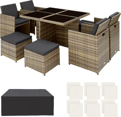 Produktbild von tectake® Aluminium Rattan Sitzgruppe Manhattan wetterfest und UV-beständig