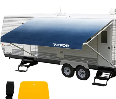 Produktbild von VEVOR Wohnmobil-Markise, Markisen-Ersatzstoff 18 Fuß, schieferblauer Wohnmobil-Markisen-Ersatz, 15 Unzen Vinylmaterial-Ersatz-Markise, Sonnenschutz und wasserdichter Camper-Markisen-Ersatzstoff