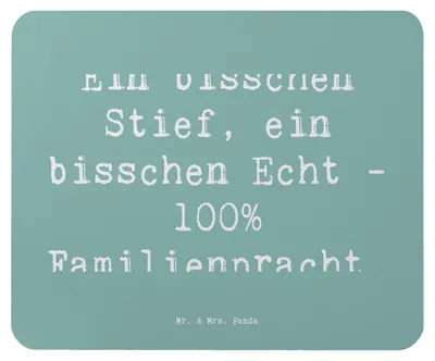 Produktbild von Mr. & Mrs. Panda Mouse Pad Spruch Liebe Stiefenkel - Meeresbrise - Geschenk, Familienmitglieder, Verwandte, Großeltern, Familienzusammenhalt, Mousepad, Patchworkfamilie