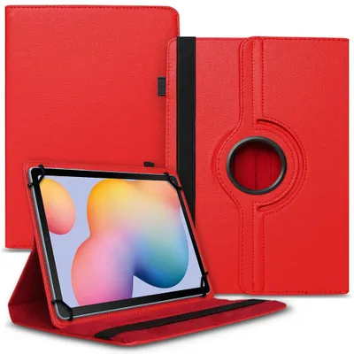Produktbild von Tablet Tasche für Samsung Galaxy Tab S6 Lite Hülle Case Schutz Cover 360 DrehbarFarbe Uni 360 Taschen:Rot