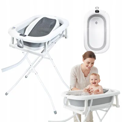 Obrázek produktu pro Primabobo MILO skládací vanička 75 cm se stojanem a sedátkem, šedá