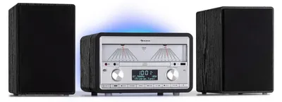 Zdjęcie produktu dla Radio Auna DAB do użytku domowego, radio FM/DAB/DAB+ z Bluetooth i AUX, odłączany mikrogłośnik 25 W, wyświetlacz LCD, pilot zdalnego sterowania, MP3, USB i strumieniowe przesyłanie muzyki, radio DAB do pracy w sieci l Odkryj przyszłość radia.