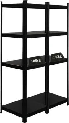 Produktbild von Mega Deal | 2x All Black Series Schwerlastregal Ragnar | HxBxT 150x45x45cm | Fachlast 100kg | Matt Schwarz