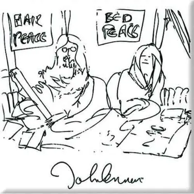 Obrázek produktu pro John Lennon Bedism Black On White Magnetka