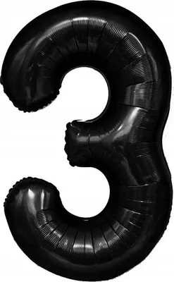 Immagine prodotto di Palloncino in foil numero 3 TRE nero 100 cm