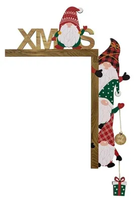 Image de Décoration pour cadre de porte en bois - Décoration de Noël pour la maison
