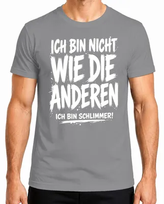 Productafbeelding van Ik ben niet zoals de anderen. Statement, sarcasme, ironie. Heren T-shirt, grijs, maat L