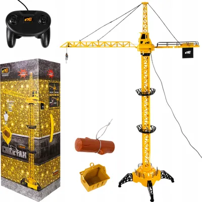 Zdjęcie produktu dla Dźwig Żuraw Dla Dzieci Sterowany Pilotem Ruchomy Hak Obracane Ramię 128Cm