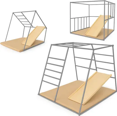 Produktbild von Spielplatz indoor, Klettergerüst aus Metal für Kinder, Kinderrutsche, Sprossenwand, Kletterwand, Klettergerüst Kinderzimmer