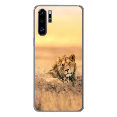 Produktbild von MuchoWow® Handyhülle Schutzhülle Hülle für Huawei P30 Pro Löwen - Gras - Himmel Silikon Softcase Handy Hülle - Schutzdeckel