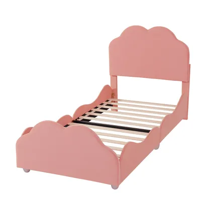 Produktbild von Jugendbett mit Lattenrost, 90x200 cm, Einzelbett, Polsterbett, Kopfteil höhenverstellbar, Samt
