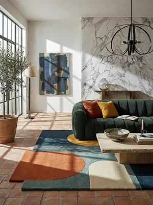 Teppich Türkis rechteckig im modernen Wohnzimmer Einrichtungsidee_#sku_BARK503119373452-BARK503119373453-BARK503119373454#