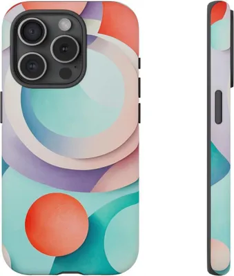 Produktbild von Abstrakte Pastellkreise – Hülle Kompatibel mit iPhone 15 Pro