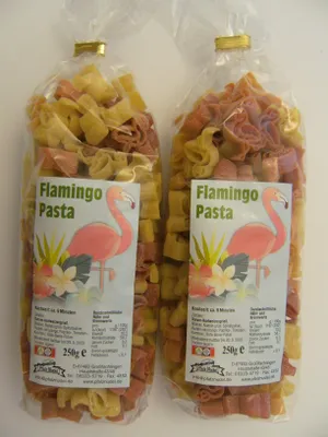 Produktbild von Streuteile Flamingos aus Nudelteig, 2X 250 g, Nudeln, Pasta, Dekoration, Delikatesse, Flamingo