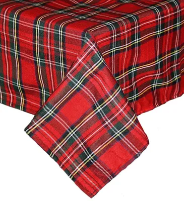 Image de Linge de table en tartan rouge 140 x 220