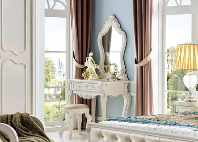 Produktbild von Klassisches Bett Barock Rokoko Echtholz Betten Doppelbett Chesterfield