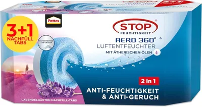 Produktbild von Pattex AERO 360° Luftentfeuchter Nachfüll-Tabs Lavendel, 3+1 x 450g
