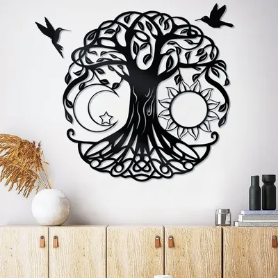 Immagine prodotto di Decorazione a forma di Albero della Vita con due uccelli