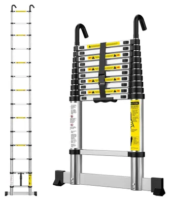 Image de Échelle télescopique en aluminium, 4,1 mètres - Échelle extensible - Capacité de charge de 150 kg