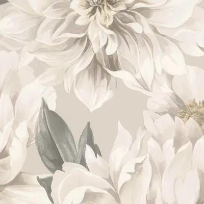 Produktbild von Papiertapete 201352 Tapete Blumen Floral 53 x 1005 cm Rasch Selection Grau