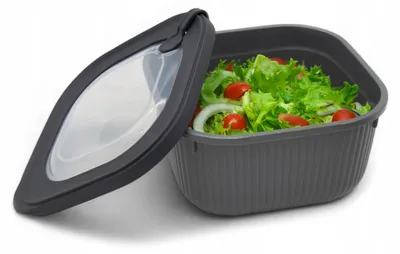 Obrázek produktu pro Dunya, krabička na oběd do mikrovlnné trouby, objem 1,1 litru, vhodná do mrazáku, šedá barva