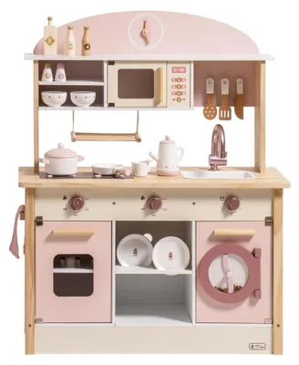 Image de Cuisine de jeu pour enfants, cuisine en bois avec accessoires réalistes, design moderne