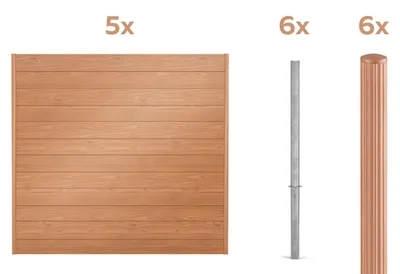 Produktbild von Alberts Sichtschutz Palitio als Set,Holzdekor hell, zum Einbetonieren, Länge 10,00m, Profilhöhe 150mm