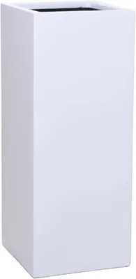 Produktbild von VIVANNO Pflanzkübel Fiberglas BLOCK Säule, Weiß matt - 30x30x75 cm