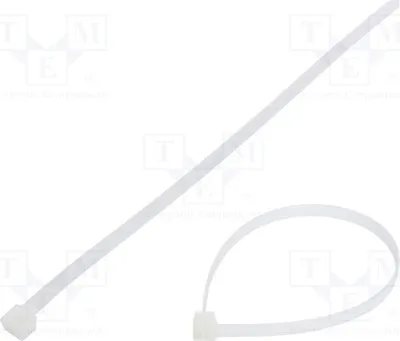 Zdjęcie produktu dla 100 sztuk, opaski kablowe: szerokość 7,6 mm, wytrzymałość 533 N, długość 300 mm, naturalne, FIX-S-7.6X300S/N. Opaski kablowe
