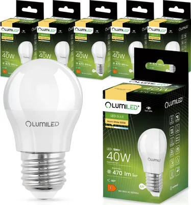 Produktbild von LUMILED LED Lampen E27 P45 5W ersetzt 40W 6 Stück 470lm 3000K Warmweiß 180° 230V Birne LED Leuchtmittel Kugelform Kugel