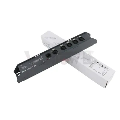 Image de Splitter DMX512, 4 ports, signal amplifié, entrée d'alimentation