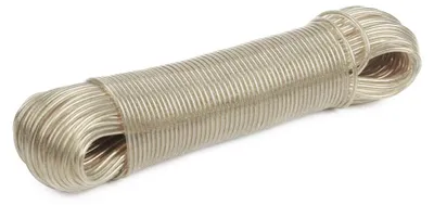 Waslijn 50 m PVC mit Stahlkern, transparent, für Haushalt, Garten & Camping